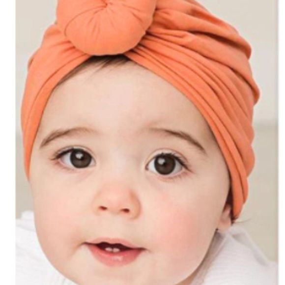 Adorable Brand New Turban Wrap Hat for Baby Bright Yellow Soft Stretchy - Picture 4 of 4